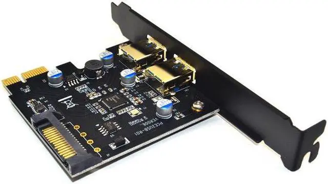 Alt view image 5 of 5 - Weastlinks USB 3.0 PCI Express PCIE USB 3.0 Card Adapter 5Gbps USB 3.0 PCI-E 2 Ports PCI Express Expansion Card SATA Power Connector for PC