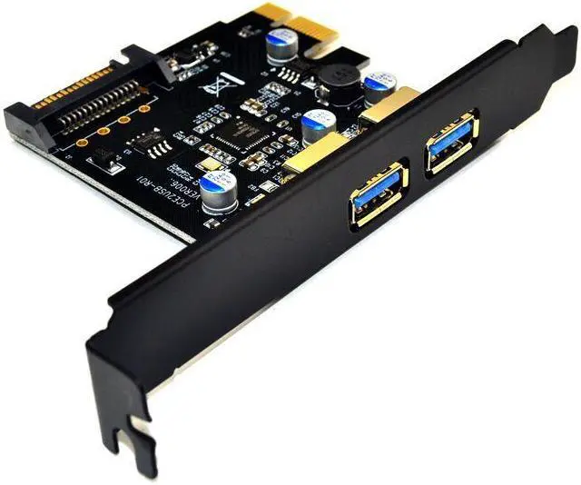 Alt view image 2 of 5 - Weastlinks USB 3.0 PCI Express PCIE USB 3.0 Card Adapter 5Gbps USB 3.0 PCI-E 2 Ports PCI Express Expansion Card SATA Power Connector for PC
