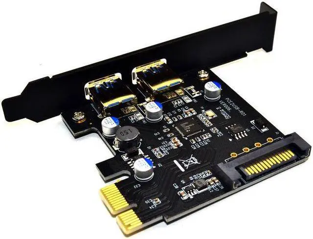 Alt view image 3 of 5 - Weastlinks USB 3.0 PCI Express PCIE USB 3.0 Card Adapter 5Gbps USB 3.0 PCI-E 2 Ports PCI Express Expansion Card SATA Power Connector for PC