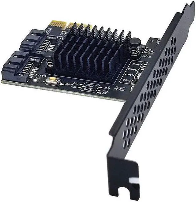 Alt view image 2 of 7 - Weastlinks SATA Raid PCI-E Card SATA Raid Controller ASMedia 1061R Chip PCI Express X1 to 2 Port SATA3.0 6Gb RAID Card for SATA HDD SSD