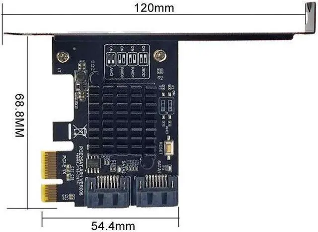 Alt view image 7 of 7 - Weastlinks SATA Raid PCI-E Card SATA Raid Controller ASMedia 1061R Chip PCI Express X1 to 2 Port SATA3.0 6Gb RAID Card for SATA HDD SSD