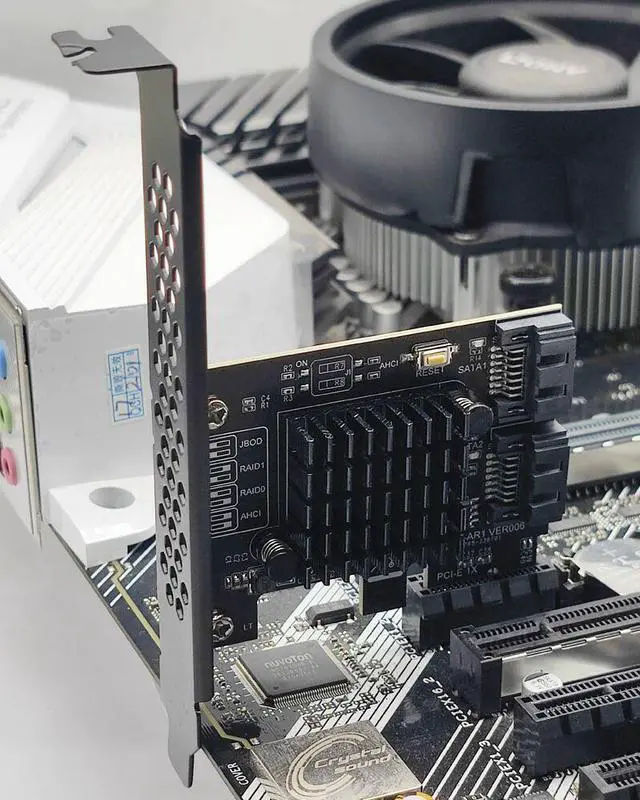 Alt view image 6 of 7 - Weastlinks SATA Raid PCI-E Card SATA Raid Controller ASMedia 1061R Chip PCI Express X1 to 2 Port SATA3.0 6Gb RAID Card for SATA HDD SSD