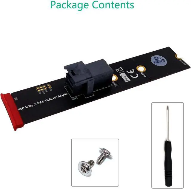 Alt view image 6 of 7 - Weastlinks Riser Card M.2 Module MiniSAS HD SFF-8643 36Pin Connector to NGFF M.2 Key M Adapter Support Intel 750 2.5" U2 SFF-8639 NVMe SSD