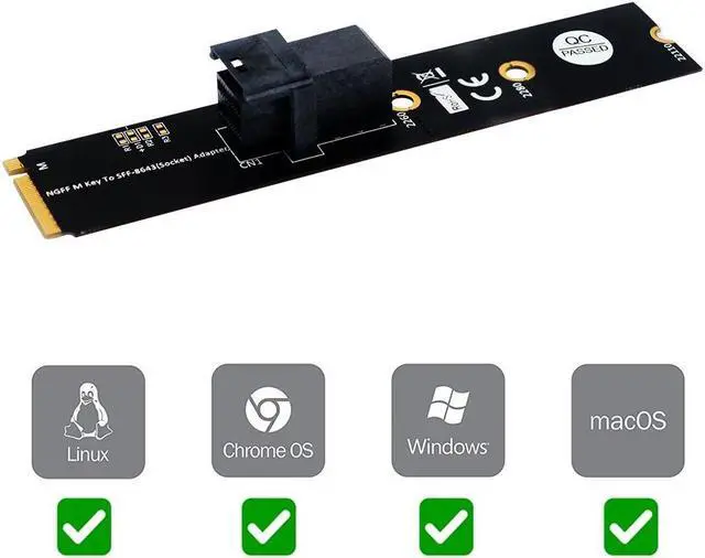 Alt view image 4 of 7 - Weastlinks Riser Card M.2 Module MiniSAS HD SFF-8643 36Pin Connector to NGFF M.2 Key M Adapter Support Intel 750 2.5" U2 SFF-8639 NVMe SSD