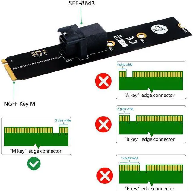Main image of Weastlinks Riser Card M.2 Module MiniSAS HD SFF-8643 36Pin Connector to NGFF M.2 Key M Adapter Support Intel 750 2.5" U2 SFF-8639 NVMe SSD