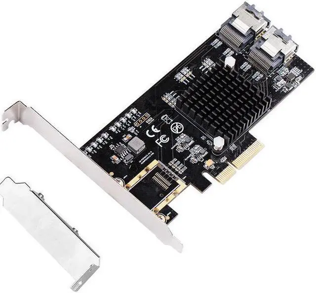Alt view image 3 of 6 - Weastlinks PCI-E/PCIE SATA Card PCI Express SATA Controller PCIE to SATA 3.0 Card 8-Port SATA3 Expansion Adapter +Cable