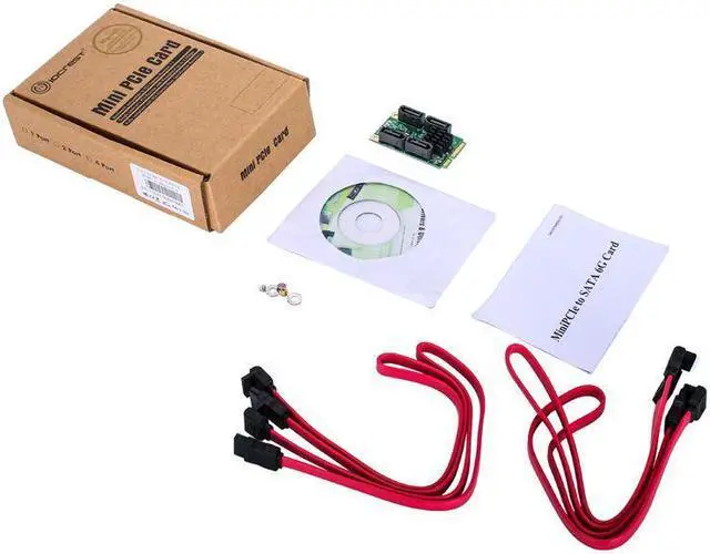 Alt view image 6 of 6 - Weastlinks Mini PCI-E SATA 4 Port SATA III 6G Mini PCI Express Marvel 88SE9215 Controller Card SATA3.0 Mini PCI Express SSD Adapter Card