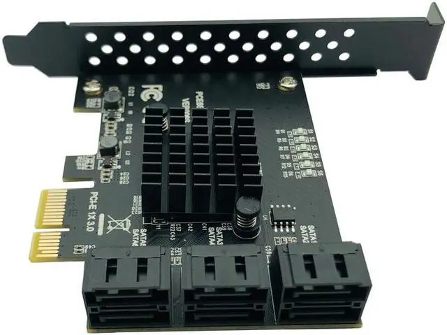 Alt view image 3 of 6 - Weastlinks PCI express to 6 Ports SATA Controller SATA 3 III 3.0 6Gbps to PCI-e x1 Card Adapter PCIe SATA3 Expansion Card Riser