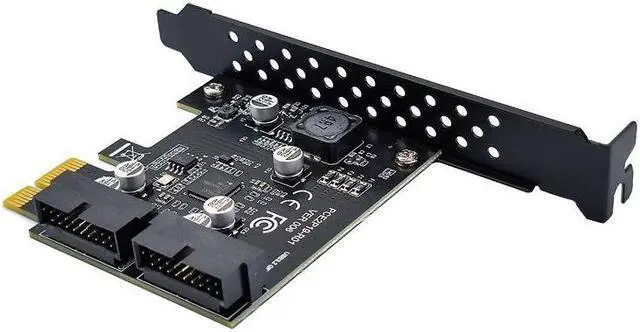 Alt view image 4 of 6 - Weastlinks PCI-e to 2 Ports 19Pin USB 3.2 Gen1 5Gbps Riser Card PCIe to Dual Internal 20Pin PCI Express Card Converter Adapter for Computer