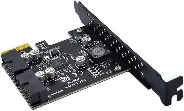 Alt view image 5 of 6 - Weastlinks PCI-e to 2 Ports 19Pin USB 3.2 Gen1 5Gbps Riser Card PCIe to Dual Internal 20Pin PCI Express Card Converter Adapter for Computer
