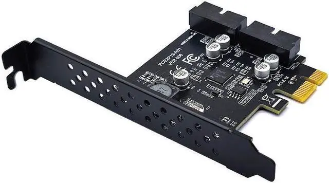 Alt view image 2 of 6 - Weastlinks PCI-e to 2 Ports 19Pin USB 3.2 Gen1 5Gbps Riser Card PCIe to Dual Internal 20Pin PCI Express Card Converter Adapter for Computer