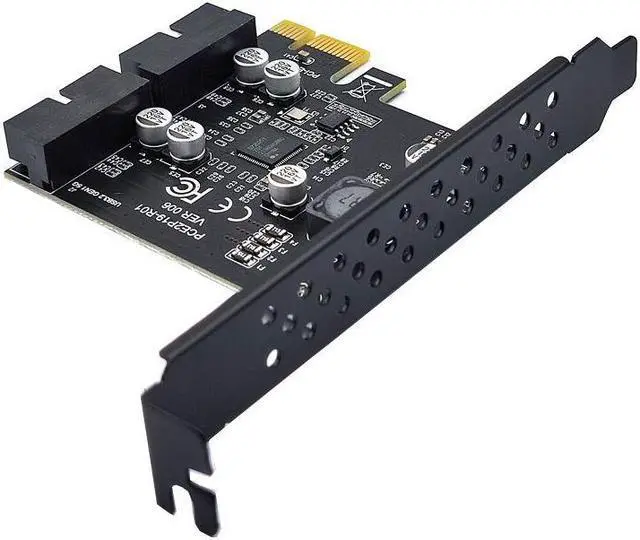 Alt view image 3 of 6 - Weastlinks PCI-e to 2 Ports 19Pin USB 3.2 Gen1 5Gbps Riser Card PCIe to Dual Internal 20Pin PCI Express Card Converter Adapter for Computer