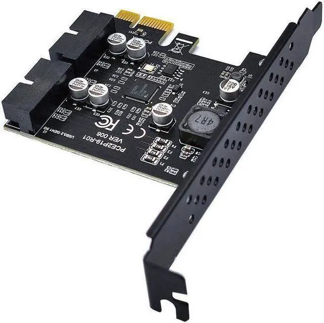 Alt view image 6 of 6 - Weastlinks PCI-e to 2 Ports 19Pin USB 3.2 Gen1 5Gbps Riser Card PCIe to Dual Internal 20Pin PCI Express Card Converter Adapter for Computer