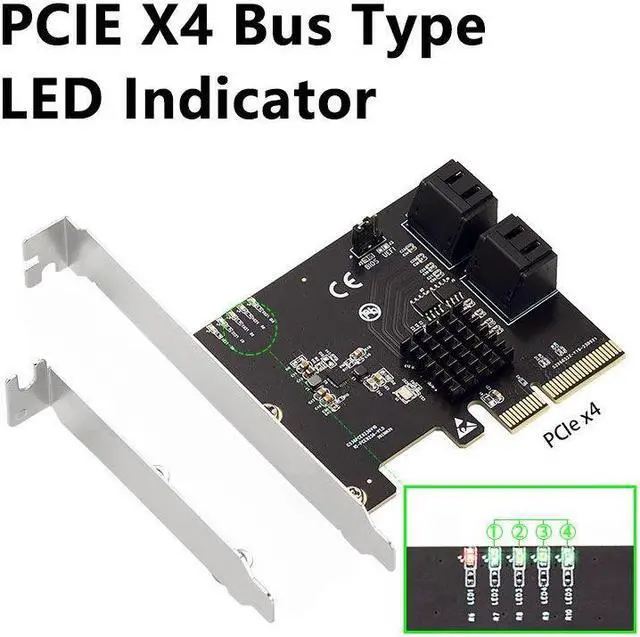 Alt view image 4 of 7 - Weastlinks Raid Card PCI Express X4 to 4Port SATA 3.0 6Gbps Controller Expansion Card Support SATA3.0 HDD SSD RAID 0/1/10 Marvell 9236 Chip