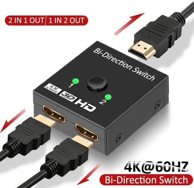 Main image of Weastlinks 4K 2 Ports Bi-directional HDMI Switch 2 In 1 Out 3D HDR HDCP Splitter Switcher Supports Ultra For PS4 Xbox HDTV Switcher Adapter