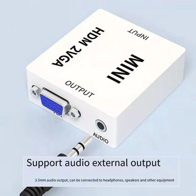 Alt view image 4 of 7 - Weastlinks HDMI to VGA Converter With Audio VGA to HDMI Converter HDMI Adapter for Notebook Xbox360 DVD PS3 PC HD 1080P TV Box Projector