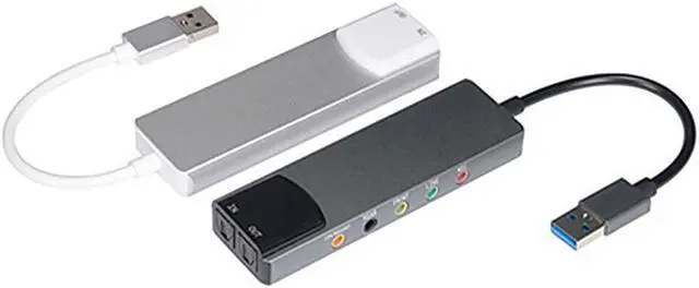 Alt view image 7 of 7 - Weastlinks External Audio Converter Aluminium Alloy USB Audio Adapter 7.1 5.1 Channel External Audio Card SPDIF Optical for Laptop Desktop Sound Blaster AE-9