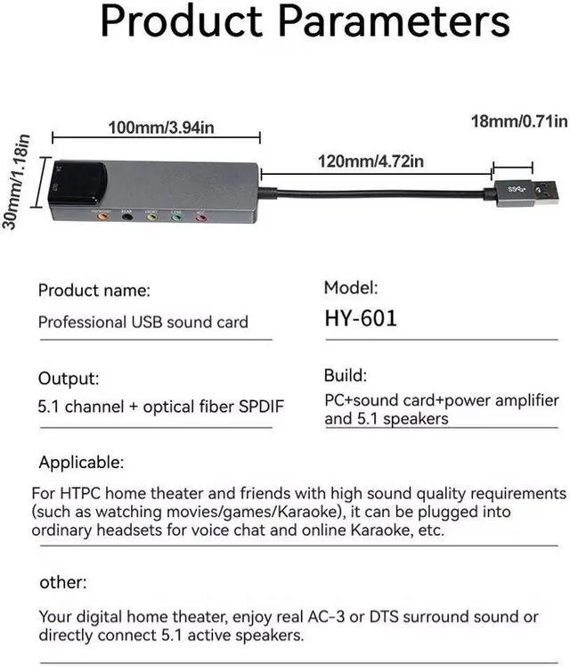 Alt view image 6 of 7 - Weastlinks External Audio Converter Aluminium Alloy USB Audio Adapter 7.1 5.1 Channel External Audio Card SPDIF Optical for Laptop Desktop Sound Blaster AE-9