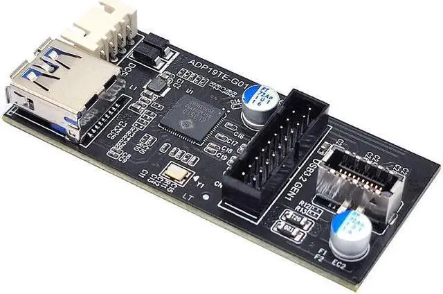 Alt view image 3 of 7 - Weastlinks Header 19pin to Type E + 19Pin Motherboard 1 to 2 Splitter USB 3.0 Hub USB Adapter Conector USB 19Pin Connector Extension Cables