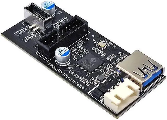 Alt view image 4 of 7 - Weastlinks Header 19pin to Type E + 19Pin Motherboard 1 to 2 Splitter USB 3.0 Hub USB Adapter Conector USB 19Pin Connector Extension Cables