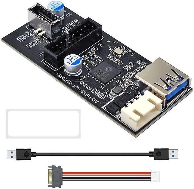 Alt view image 2 of 7 - Weastlinks Header 19pin to Type E + 19Pin Motherboard 1 to 2 Splitter USB 3.0 Hub USB Adapter Conector USB 19Pin Connector Extension Cables