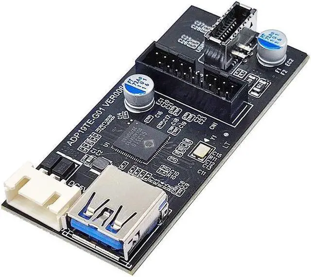 Alt view image 5 of 7 - Weastlinks Header 19pin to Type E + 19Pin Motherboard 1 to 2 Splitter USB 3.0 Hub USB Adapter Conector USB 19Pin Connector Extension Cables