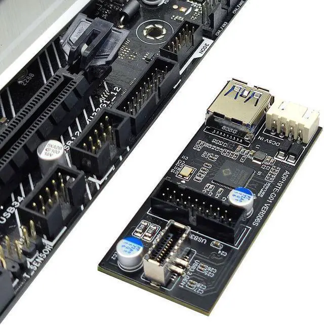 Alt view image 7 of 7 - Weastlinks Header 19pin to Type E + 19Pin Motherboard 1 to 2 Splitter USB 3.0 Hub USB Adapter Conector USB 19Pin Connector Extension Cables