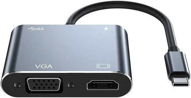 Alt view image 3 of 6 - Weastlinks USB C to VGA HDMI Cable USB 3.1 HUB Type C to VGA adapter monitor cable USB-C to VGA Cable