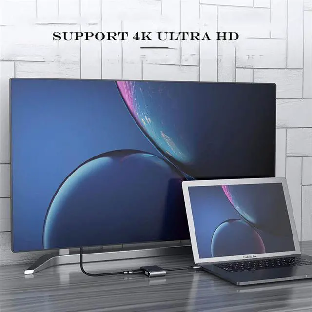 Alt view image 5 of 7 - Weastlinks USB C To HDMI VGA Adapter Type-C Digital AV Multiport Adapter Thunderbolt 3 Converter To 4K 1080P Fast Charging Port