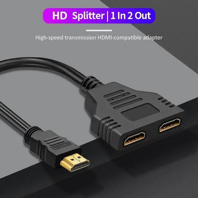 Alt view image 2 of 7 - Weastlinks 2Pcs HDMI Splitter Cable 1080P 2 Dual Port Y Splitter 1 In 2 Out Cable Adapter Splitter