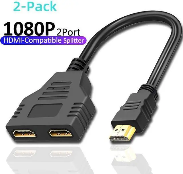 Main image of Weastlinks 2Pcs HDMI Splitter Cable 1080P 2 Dual Port Y Splitter 1 In 2 Out Cable Adapter Splitter