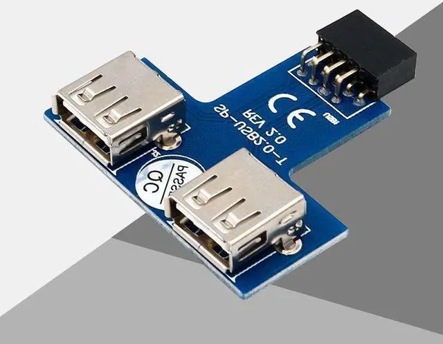 Main image of Weastlinks USB HUB 9Pin PC Host Internal Motherboard USB 2.0 Hub 9Pin to 2 Port USB A Female Splitter Converter PCB Board Extender Card Grey