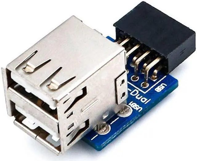 Main image of Weastlinks USB HUB 9Pin PC Host Internal Motherboard USB 2.0 Hub 9Pin to 2 Port USB A Female Splitter Converter PCB Board Extender Card White