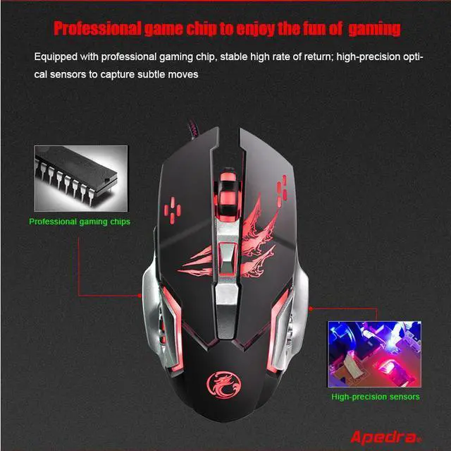 Alt view image 3 of 7 - Weastlinks Wired Gaming Mouse Gamer Computer Mouse Gaming Mouse USB Ergonomic Mouse 6 Buttons Game Mice For PC Gamer