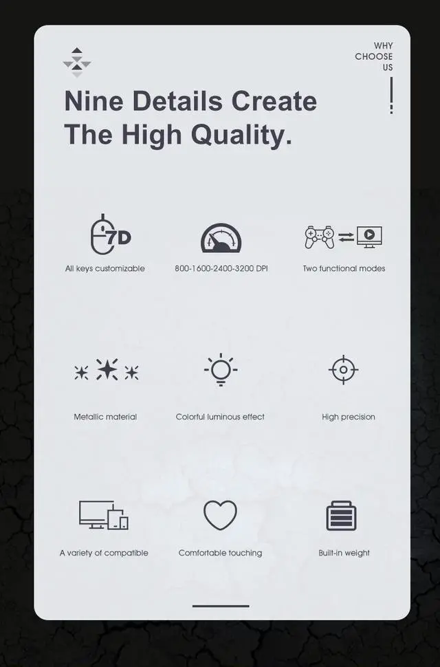 Alt view image 7 of 7 - Weastlinks Gaming Mouse Computer Mouse 7D Customizable Gaming Mouse 3200DPI Optical USB Gaming Mouse