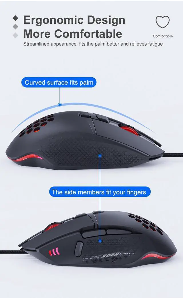Alt view image 7 of 7 - Weastlinks Gaming Mouse Computer Mouse 8D Customizable Gaming Mouse 7200DPI Optical USB Gaming Mouse