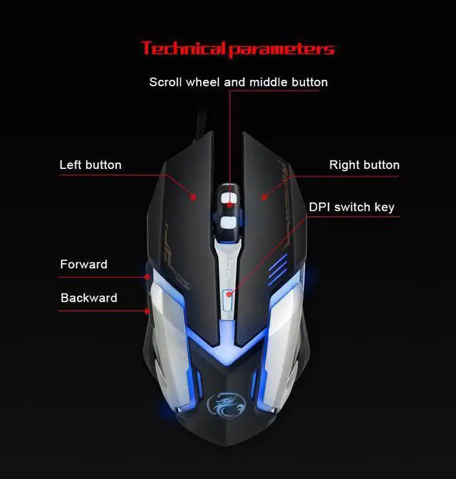 Alt view image 7 of 7 - Weastlinks Wired Gaming Mouse Gamer Computer Mouse Gaming Mouse USB Ergonomic Mouse 6 Buttons Game Mice For PC Gamer