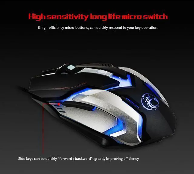 Alt view image 5 of 7 - Weastlinks Wired Gaming Mouse Gamer Computer Mouse Gaming Mouse USB Ergonomic Mouse 6 Buttons Game Mice For PC Gamer