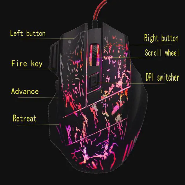 Alt view image 2 of 7 - Weastlinks Wired Game Mouse Streaming Crack Colorful Light USB Port Mice 7 Button 3200DPI Adjustable For Laptop Computer Gaming Mouse