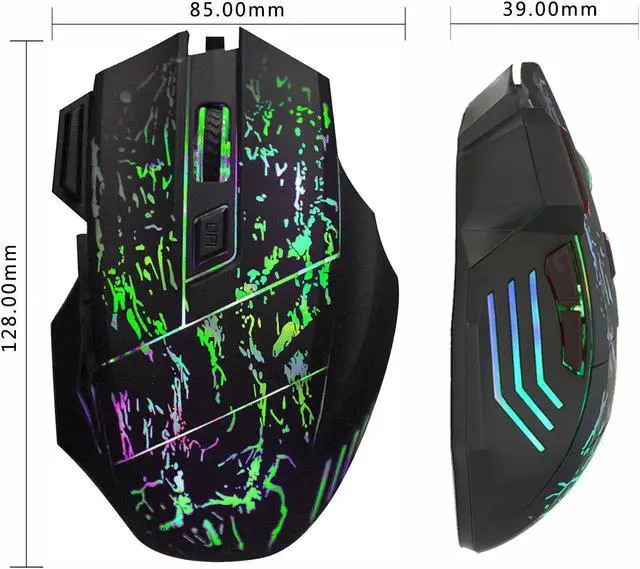 Alt view image 7 of 7 - Weastlinks Wired Game Mouse Streaming Crack Colorful Light USB Port Mice 7 Button 3200DPI Adjustable For Laptop Computer Gaming Mouse