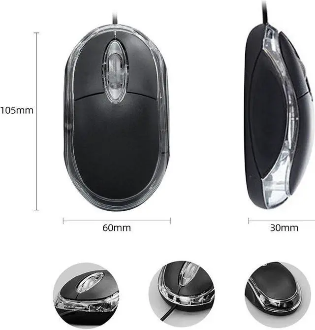 Alt view image 7 of 7 - Weastlinks Mini USB Wired Mouse For Computer Laptops Portable Business Home Office Gaming Mouse USB 1000DPI Optical LED Game Mice