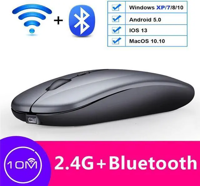 Main image of Weastlinks Wireless Mouse Wireless Computer Mouse Rechargeable Silent Mice Mouse Slim USB Mice Mute For PC Laptop Grey