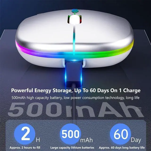 Alt view image 3 of 7 - Weastlinks Wireless Mouse For Laptop PC RGB Rechargeable Mouses Wireless Computer Silent Mice Gaming Mouse