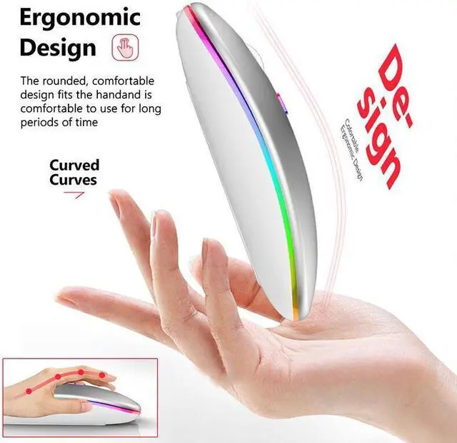 Alt view image 5 of 7 - Weastlinks Wireless Mouse For Laptop PC RGB Rechargeable Mouses Wireless Computer Silent Mice Gaming Mouse