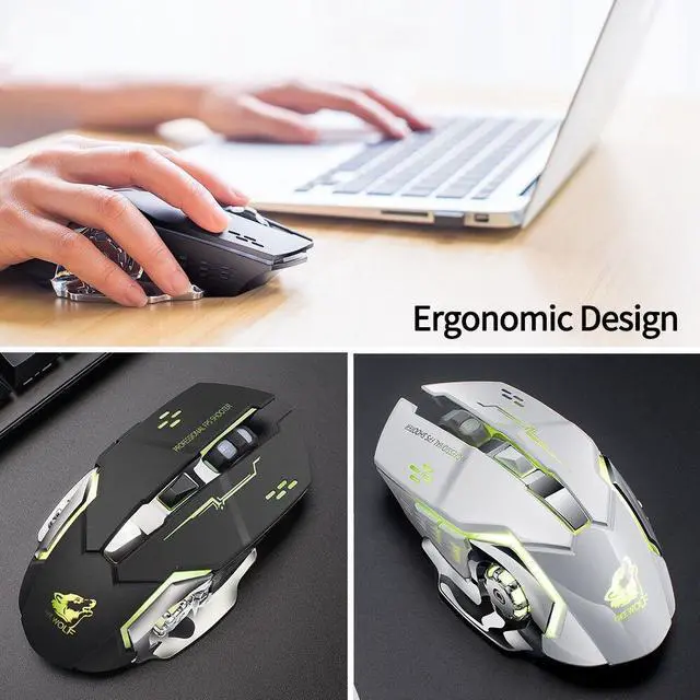 Alt view image 5 of 7 - Weastlinks Wireless Charging Game Mouse Mute Mouse Mechanical Mouse Optical Mouse for PC Laptop Desktop