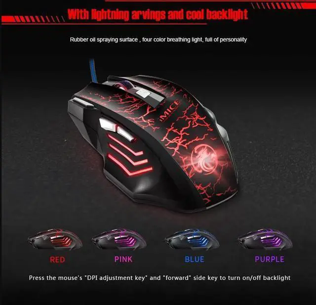 Alt view image 3 of 7 - Weastlinks Wired Gaming Mouse Gamer Computer Mouse Gaming Mouse USB Ergonomic Mouse 7 Buttons Game Mice For PC Gamer