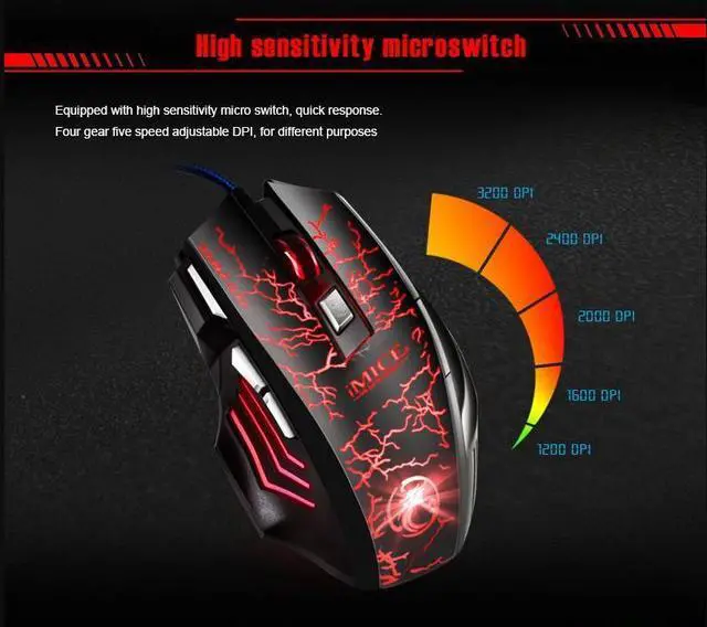 Alt view image 4 of 7 - Weastlinks Wired Gaming Mouse Gamer Computer Mouse Gaming Mouse USB Ergonomic Mouse 7 Buttons Game Mice For PC Gamer
