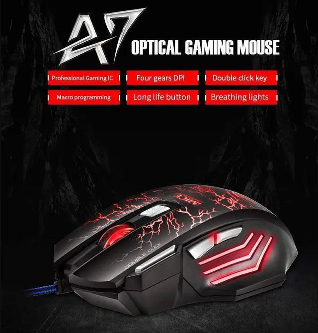 Alt view image 2 of 7 - Weastlinks Wired Gaming Mouse Gamer Computer Mouse Gaming Mouse USB Ergonomic Mouse 7 Buttons Game Mice For PC Gamer