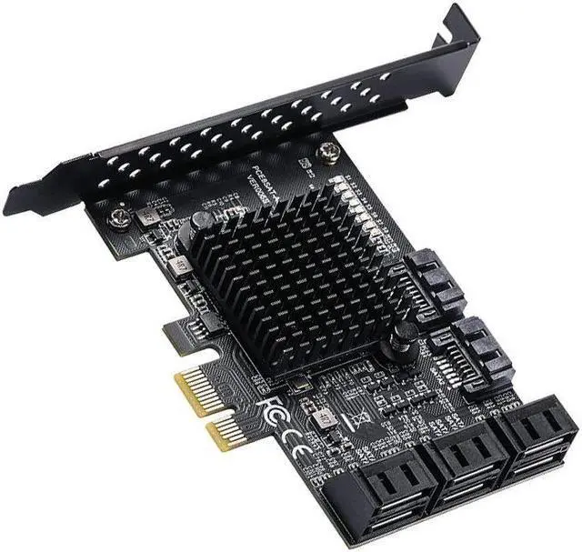 Alt view image 2 of 7 - Weastlinks PCIe to 8 Port SATA Expansion Card SATA3 3 6Gb HDD SSD Adapter PCI E Express X1 Controller Extension Riser for Mining