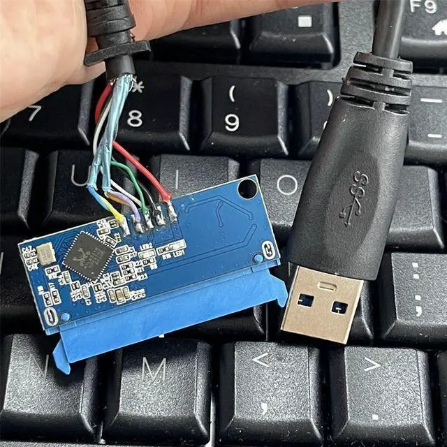 Alt view image 6 of 7 - Weastlinks SATA to USB 3.0 Adapter USB3.0 SATA3 Cable 6Gbps Support 2.5" External HDD SSD Hard Drive 22Pin SATA III Cable RTL9201R Chip